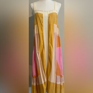 O'Neill Miranda Yellow and Pink Geometric Maxi Dress medium